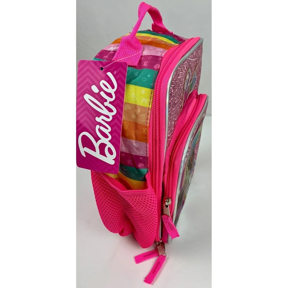 Barbie Rainbow Sequin Insulated Lunch Box Bag‎ Pink New with Tags Girls Kids